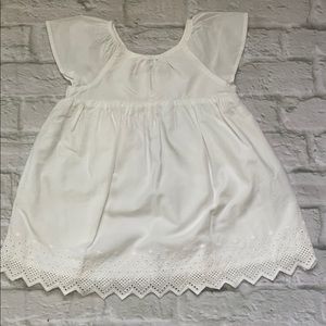 White Old Navy 100% cotton eyelet trim dress